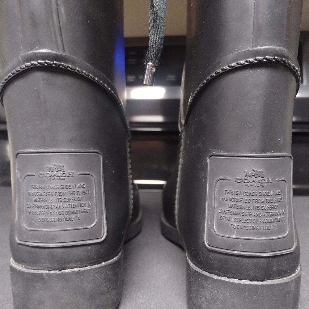Coach Tristee knee high rain boots size 8 - Picture 5 of 9